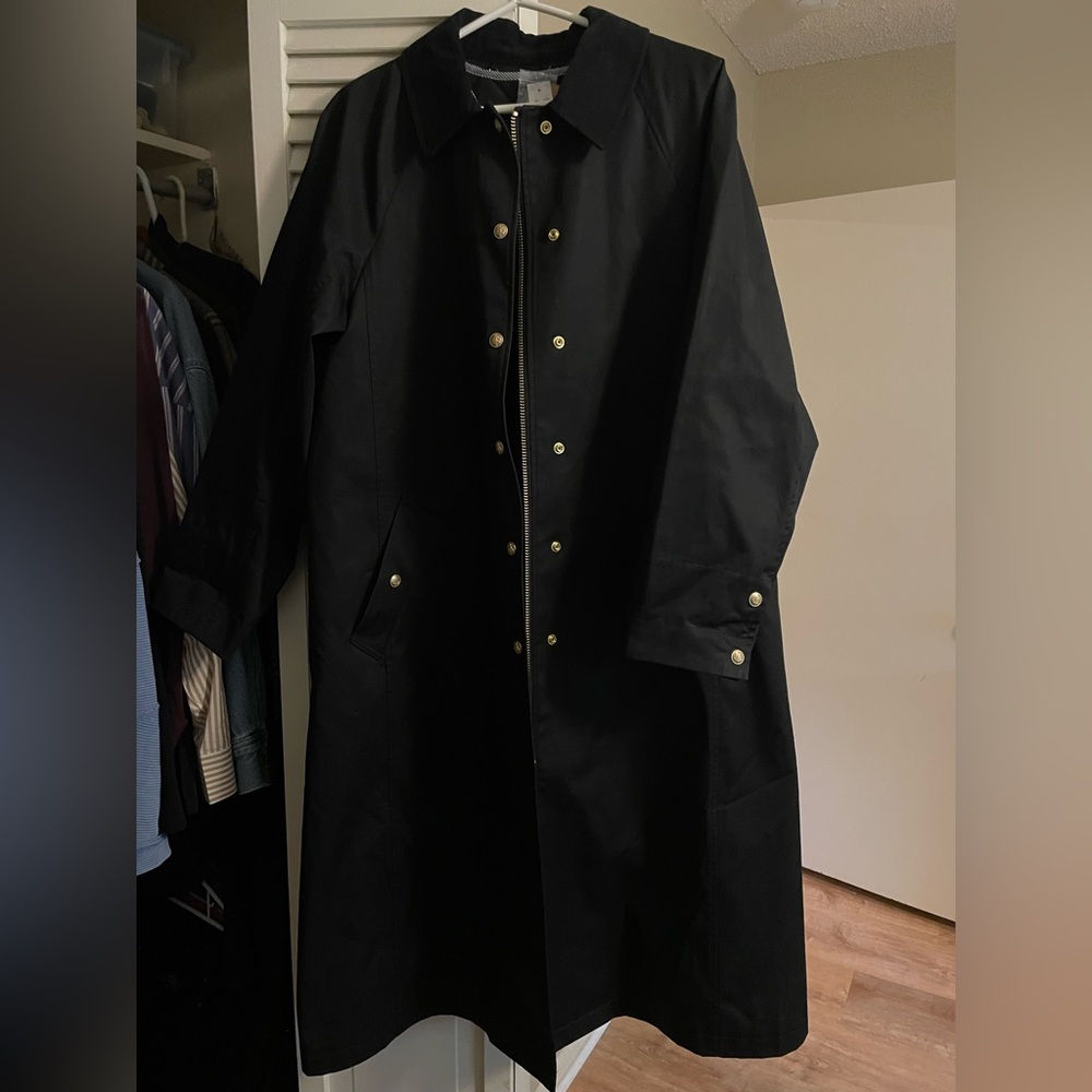 J.Crew Long Barn Jacket in waxed cotton twill